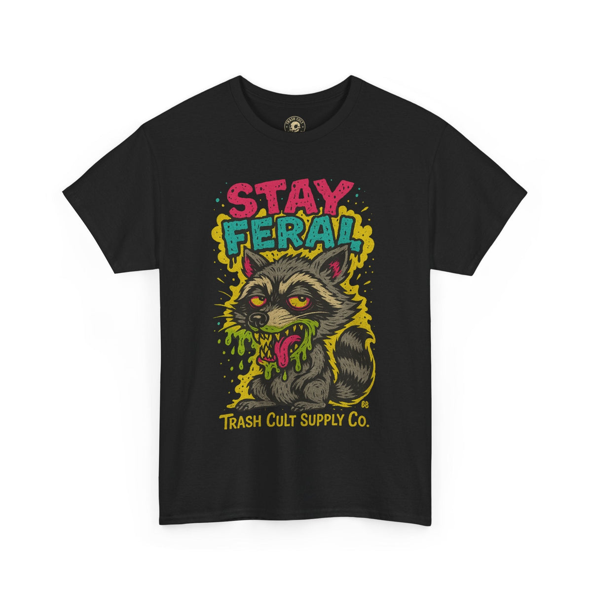 Stay Feral Raccoon Lowbrow Tee – Trash Cult Supply Co. | Gildan 5000