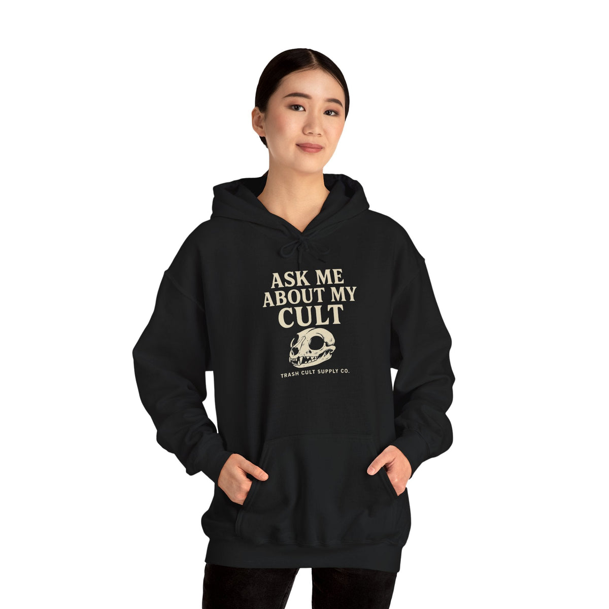 Gothic Cult Hoodie – Unisex Heavy Blend™ Sweatshirt, Perfect for Halloween, Alternative Fashion, Streetwear, Gift for Friends