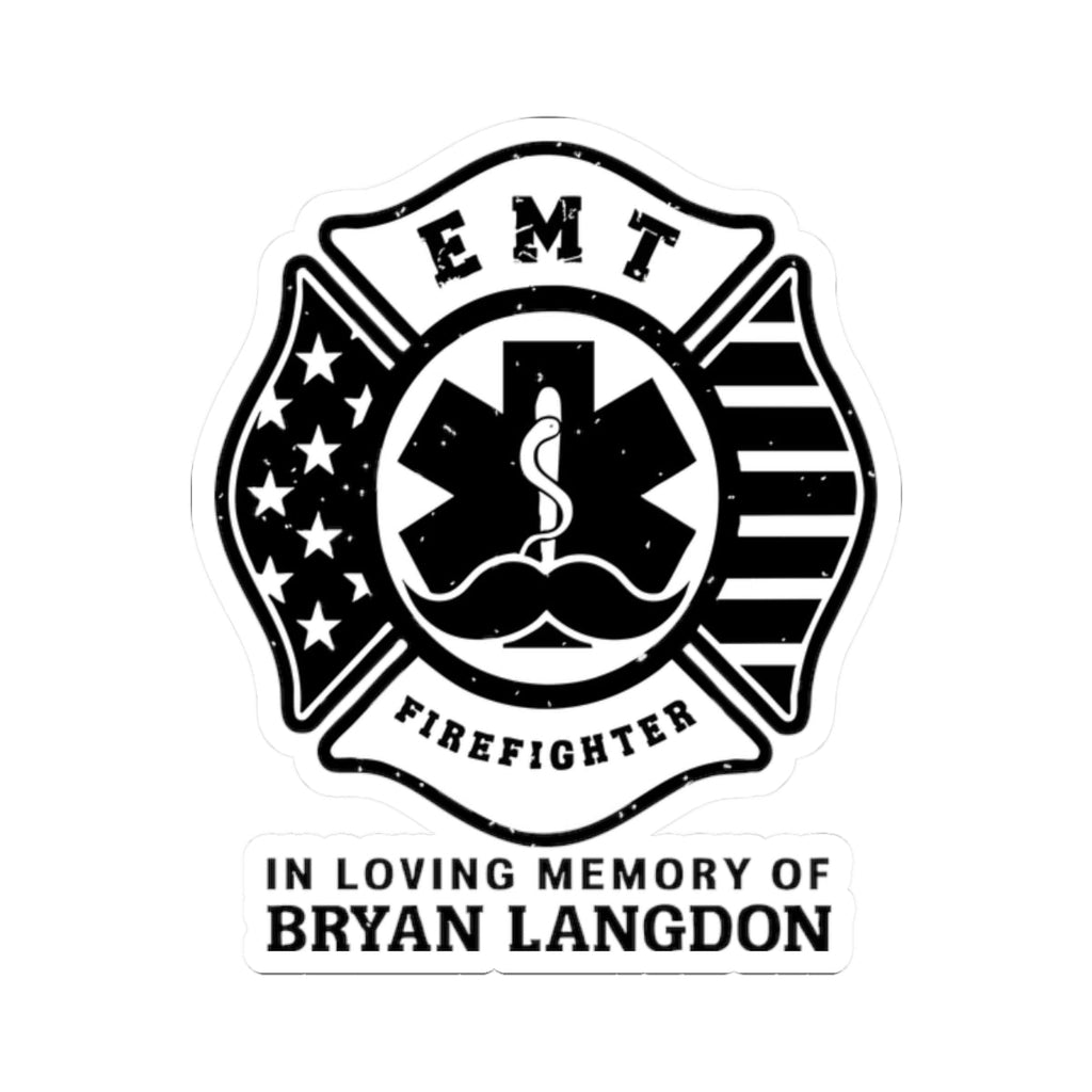 Custom Firefighter Memorial Sticker, In Loving Memory of Bryan Langdon, EMT Tribute, Emergency Services Decor, First Responder Vinyl Decal