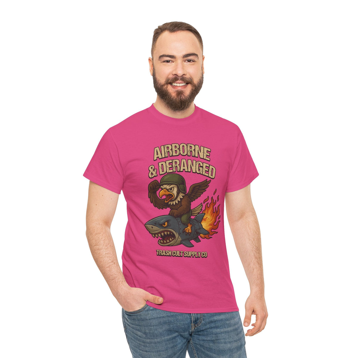 Airborne & Deranged T-Shirt – Trash Cult Supply Co. | Gildan 5000 Heavy Cotton Tee