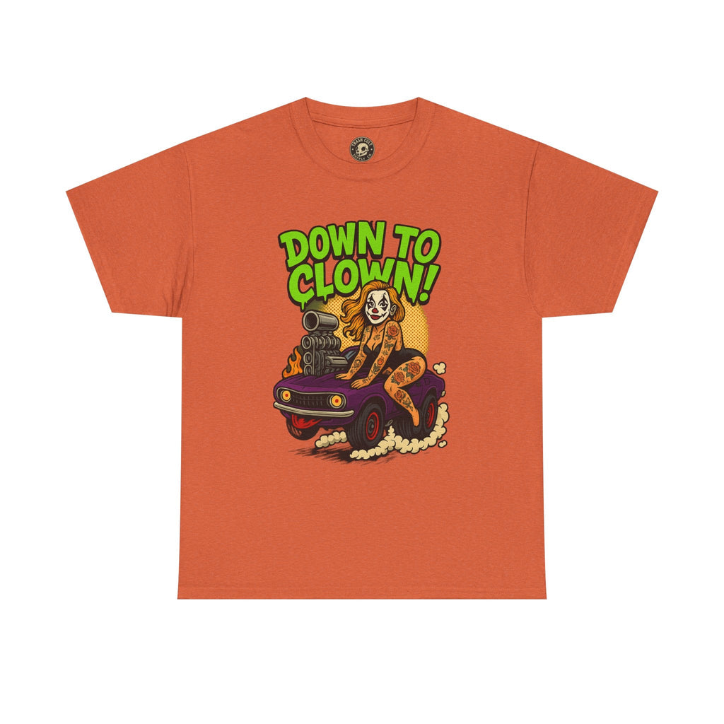 Unisex Graphic Tee | Down to Clown T-Shirt, Fun Statement Shirt, Casual Wear, Gift for Friends, Festivals, Halloween