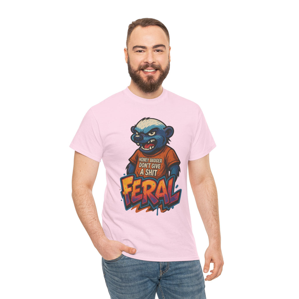 Feral Graphic Tee, Unisex Heavy Cotton T-Shirt for Casual Wear, Gift for Animal Lovers, Unique Streetwear, Funny Graphic Shirt