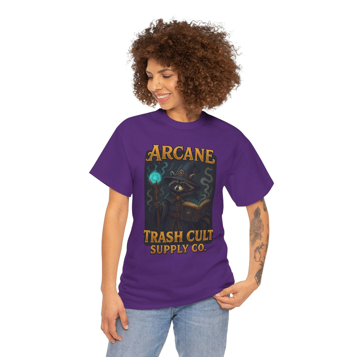 Arcane Trash Cult Unisex Heavy Cotton Tee, Cult Merchandise, Witchy Style, Halloween Tee, Casual Everyday Wear