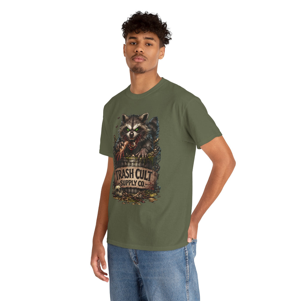 Raccoon 'Trash Cult Supply Co.' Graphic Tee — Vintage Grunge Animal Streetwear