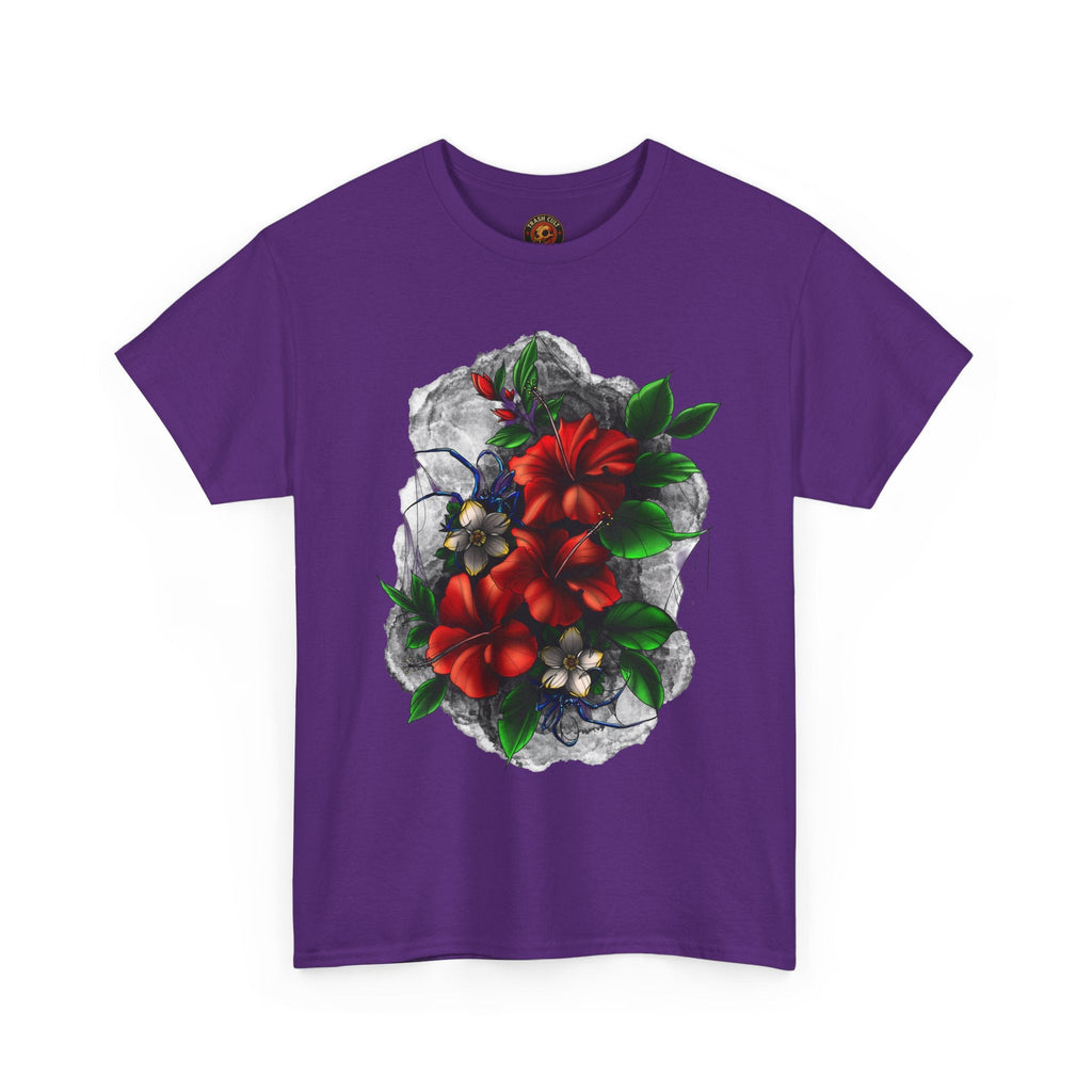 Crimson Bloom Tattoo T-Shirt – Lara Davenport x Trash Cult Supply Co. Collab (Gildan 5000)