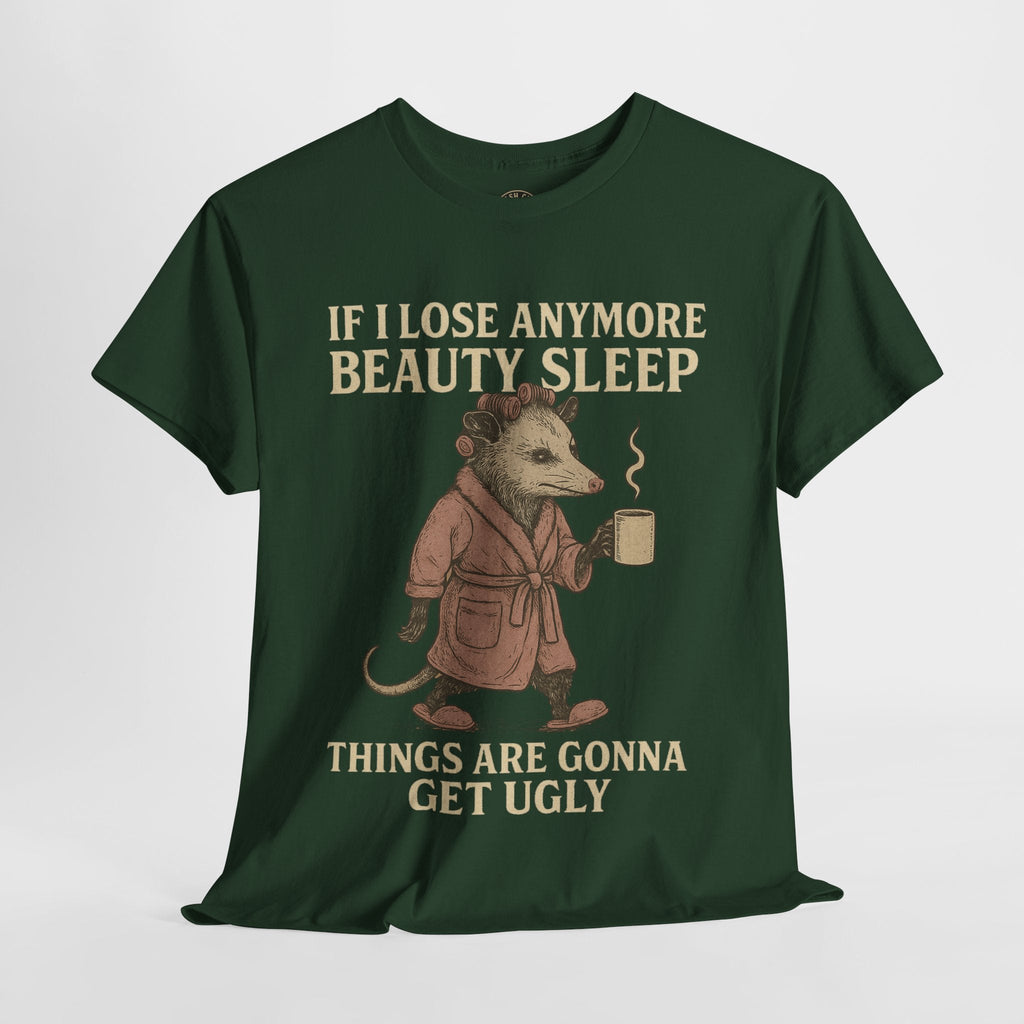 Funny Unisex Heavy Cotton Tee - "If I Lose Anymore Beauty Sleep, Things Are Gonna Get Ugly" - Gift, Sleepwear, Humor, Casual Wear, [...]