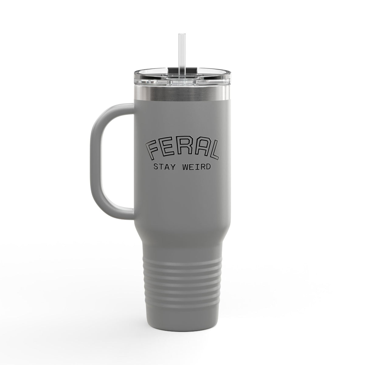 40oz Insulated Travel Mug with Handle – Leak-Proof Stainless Steel Tumbler for Hot & Cold Drinks | Trash Cult / FERAL Edition