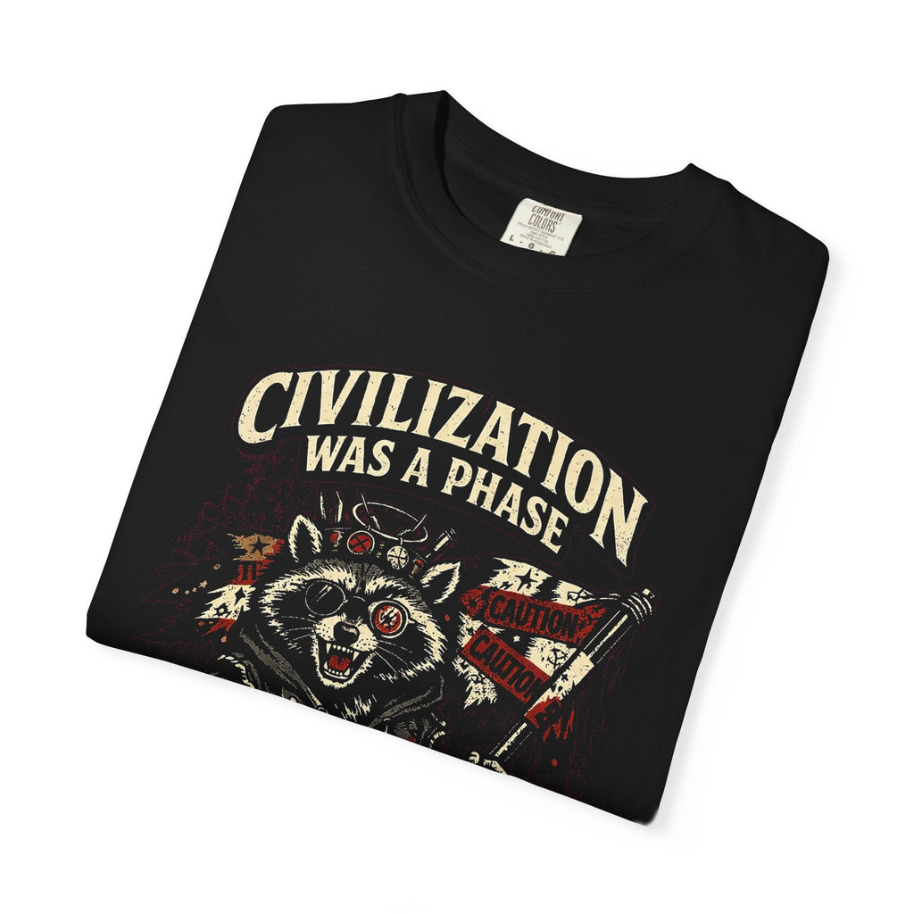 Civilization Was a Phase Raccoon Graphic T-Shirt