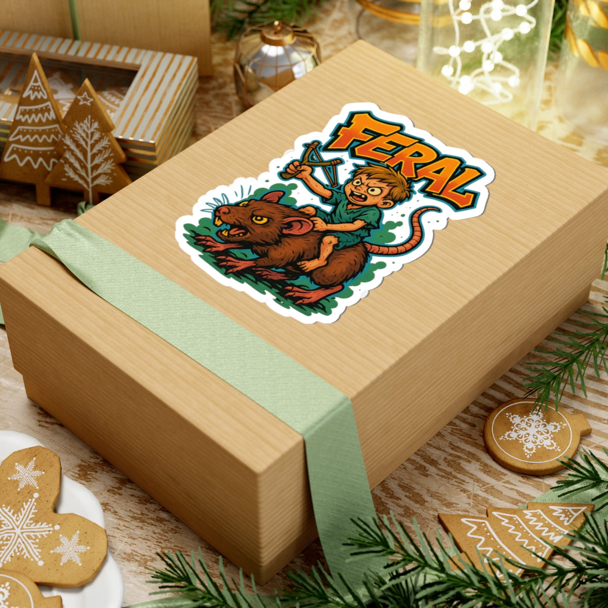Feral Kids Stickers, Playful Vinyl Decals, Fun Artwork for Laptops, Totes, and Gifts, Unique Illustrations for Kids' Rooms