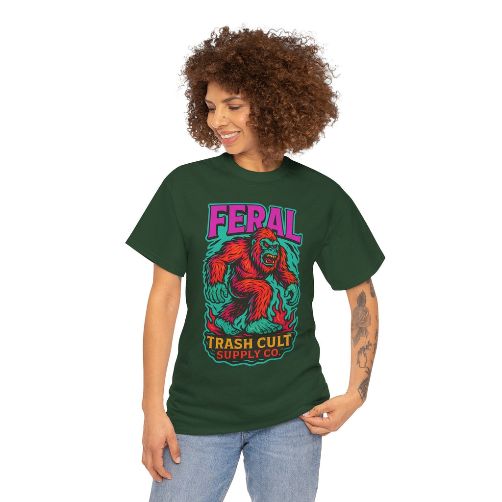 FERAL Bigfoot Shirt – Trashcore Bold Colors | Trash Cult Supply Co | Gildan 5000 Tee