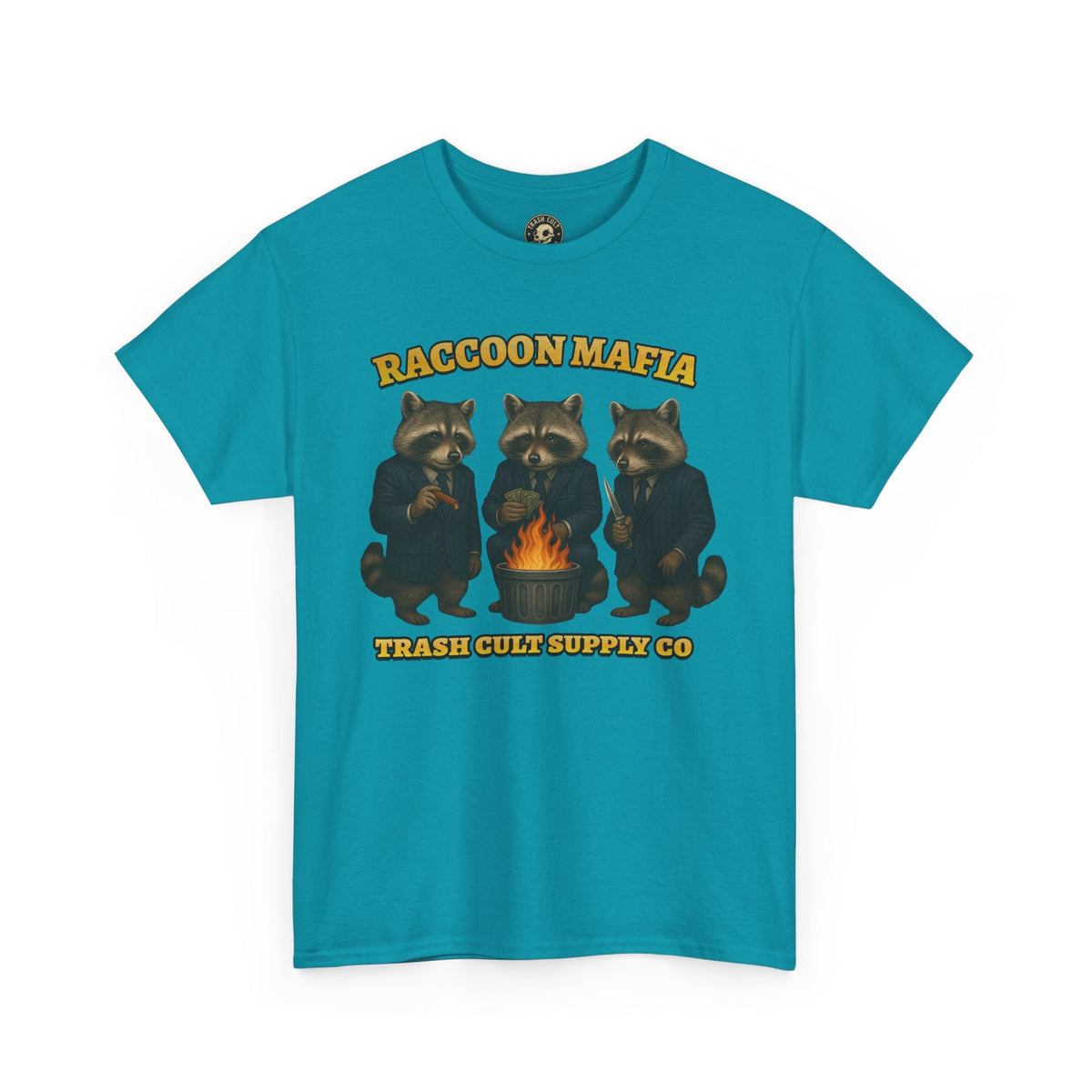 Raccoon Mafia T-Shirt – Realistic Gangster Raccoons in Suits | Trash Cult Supply Co | Gildan 5000