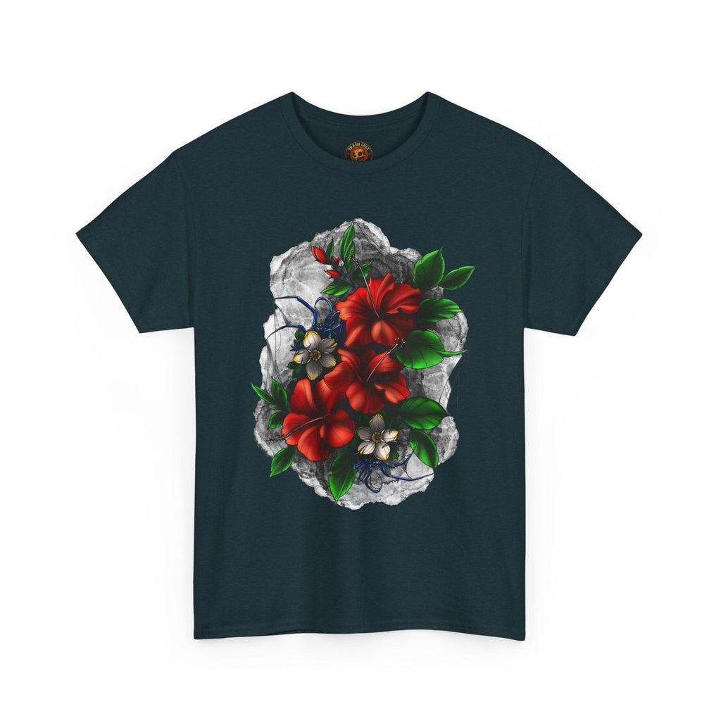 Crimson Bloom Tattoo T-Shirt – Lara Davenport x Trash Cult Supply Co. Collab (Gildan 5000)