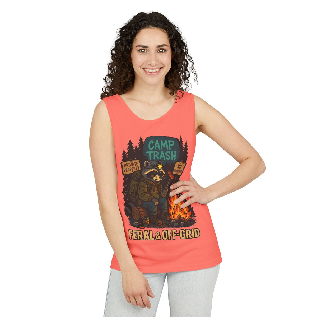 Camp Trash Raccoon Tank Top – Feral & Off-Grid Summer Shirt by Trash Cult