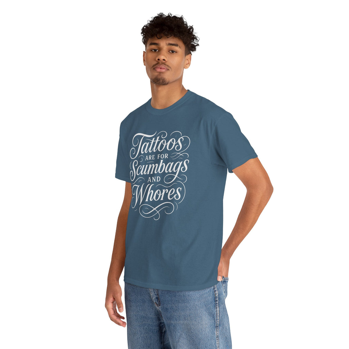 Casual Graphic Tee - "Tattoos Are for Scumbags and Whores" - Edgy Streetwear, Gift for Tattoo Lovers, Fun Unisex Fashion, Unique [...]