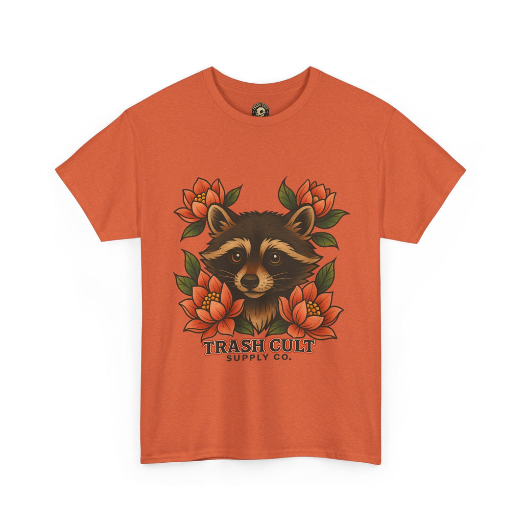 Neo-Traditional Raccoon & Lotus Tattoo Shirt – Trash Cult Supply Co. – Gildan 5000