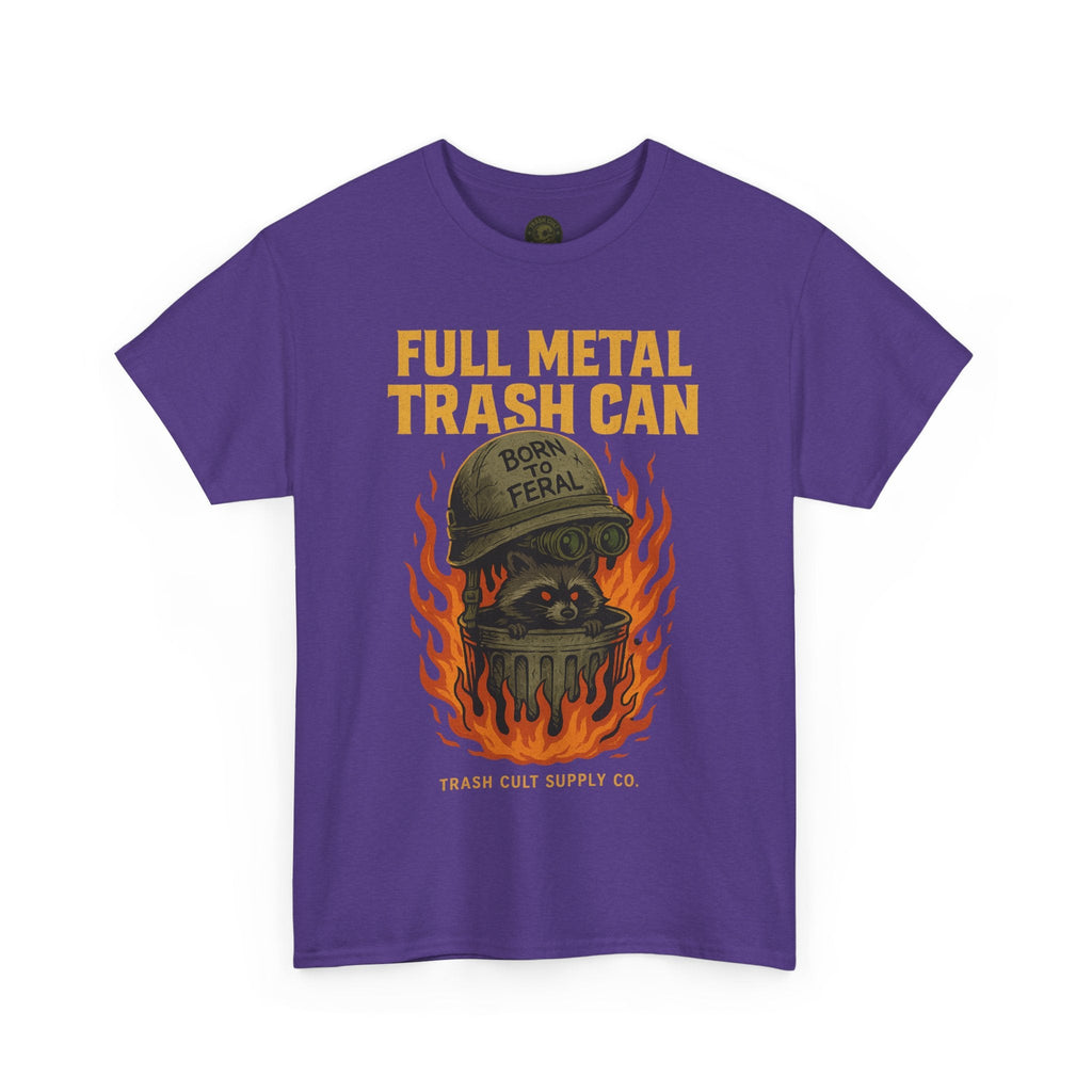 Full Metal Trash Can T-Shirt – Born to Feral Raccoon Graphic | Trash Cult Supply Co. | Gildan 5000 Tee