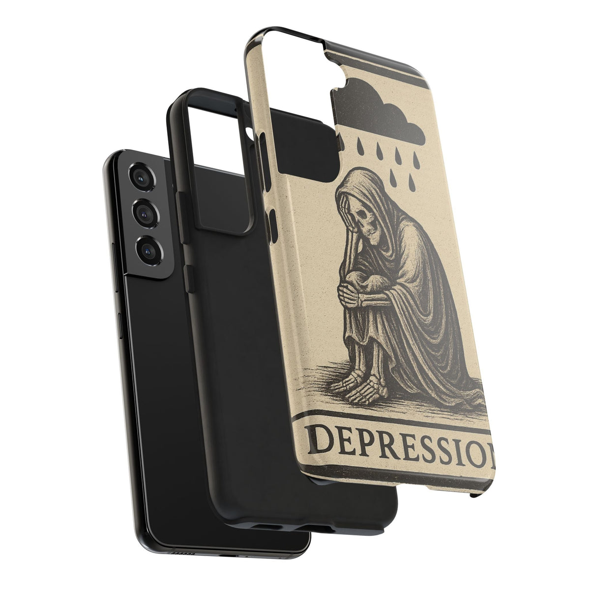 Dark Humor Phone Case, Goth iPhone Cover, Macabre Gift, Depression Art Case, Unique Phone Protector