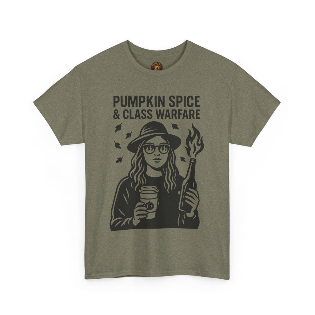 Pumpkin Spice & Class Warfare Shirt – Fall Riot Girl Graphic Tee – Fall of Humanity Collection – Trash Cult Supply Co.