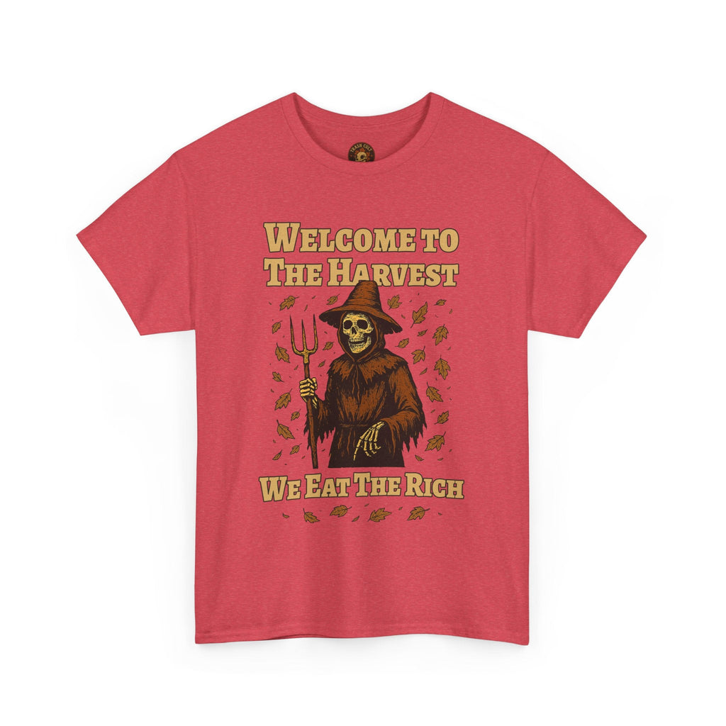 Eat the Rich Shirt – Welcome to the Harvest Skeleton Scarecrow Tee – Fall of Humanity Collection – Trash Cult Supply Co.