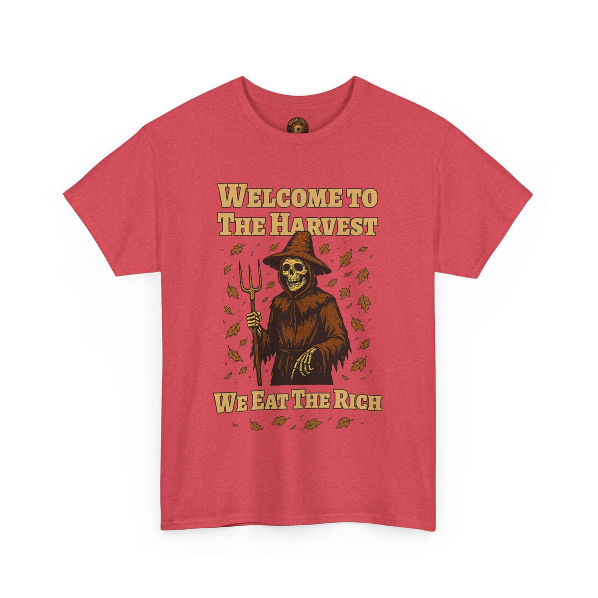 Eat the Rich Shirt – Welcome to the Harvest Skeleton Scarecrow Tee – Fall of Humanity Collection – Trash Cult Supply Co.