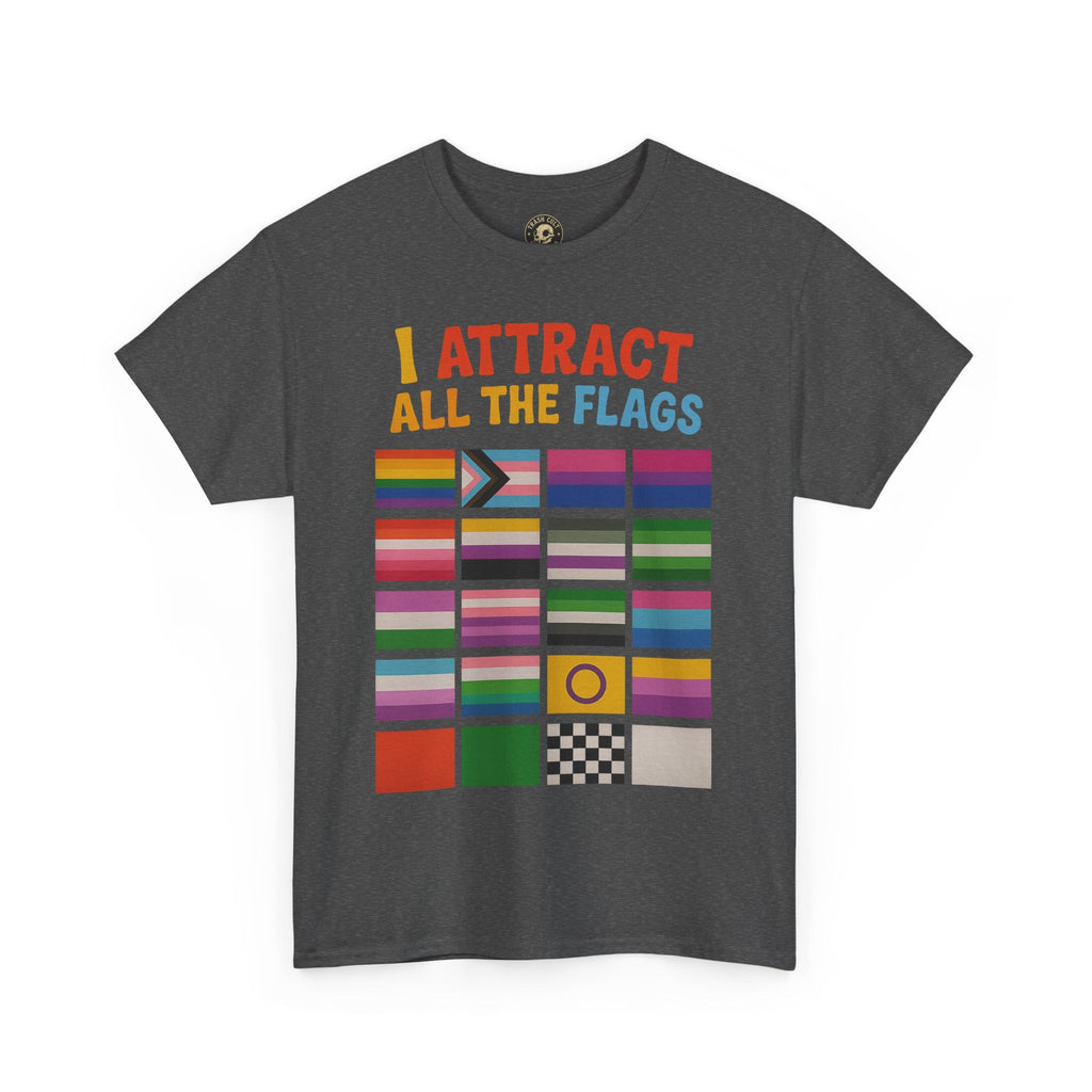 I Attract All The Flags LGBTQ Pride T-Shirt – Funny Inclusivity Shirt – Gildan 5000