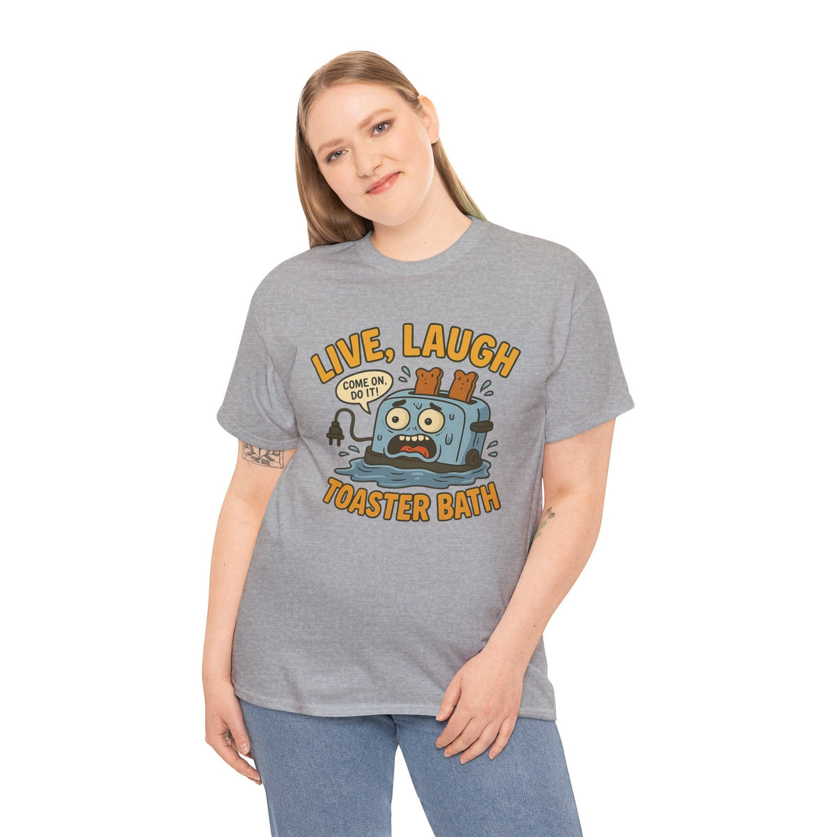 Funny Toaster Bath Tee, Humorous Unisex Shirt, Gift for Friends, Lightweight Cotton Tee, Birthday Party Outfit