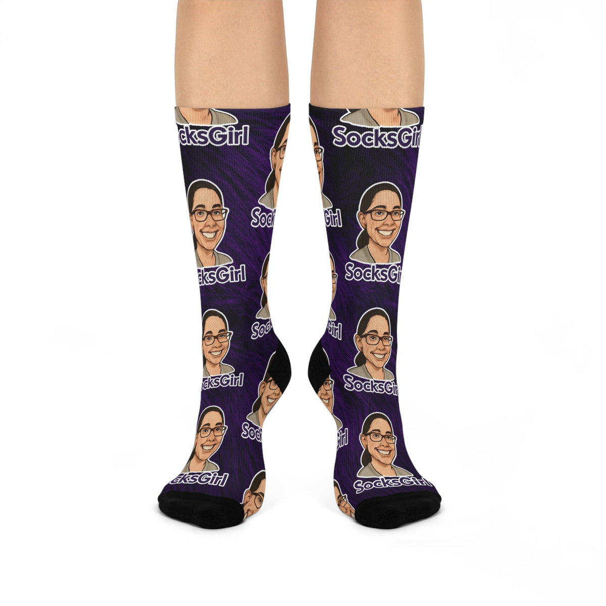 SocksGirl Pattern Crew Socks – Funny Custom Cartoon Socks Featuring a Certified Icon