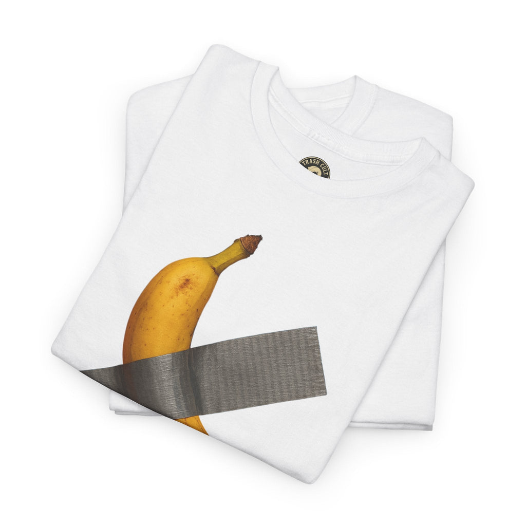 “ART IS DEAD” Banana Duct Tape Meme Tee – Satirical Art Parody Shirt by Trash Cult Supply Co.