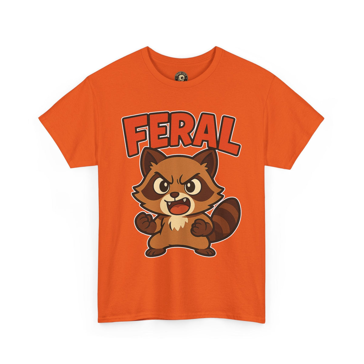 Feral Cartoon Tee - Unisex Heavy Cotton Shirt, Cute Graphic, Animal Lovers Gift, Casual Wear, Fun T-Shirt for Kids & Adults