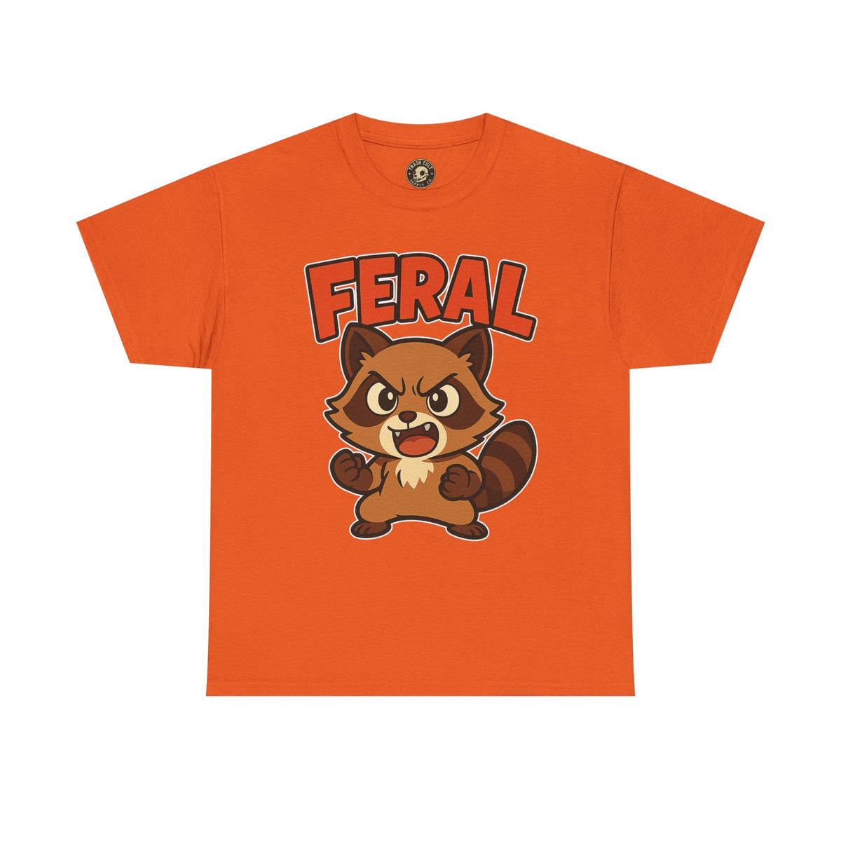 Feral Cartoon Tee - Unisex Heavy Cotton Shirt, Cute Graphic, Animal Lovers Gift, Casual Wear, Fun T-Shirt for Kids & Adults