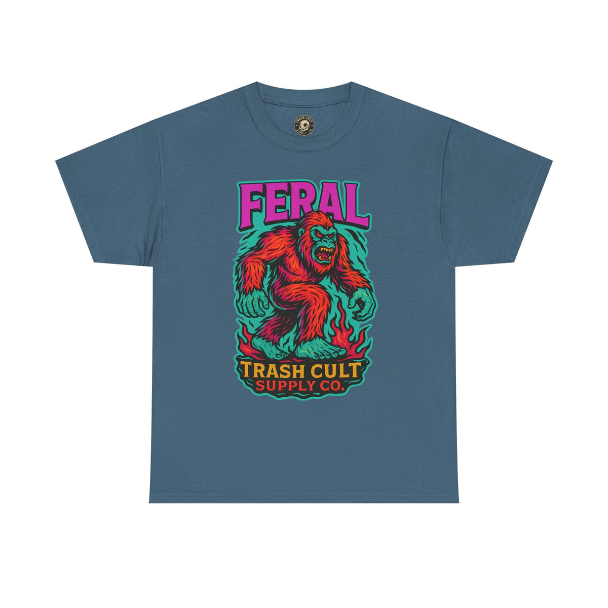 FERAL Bigfoot Shirt – Trashcore Bold Colors | Trash Cult Supply Co | Gildan 5000 Tee