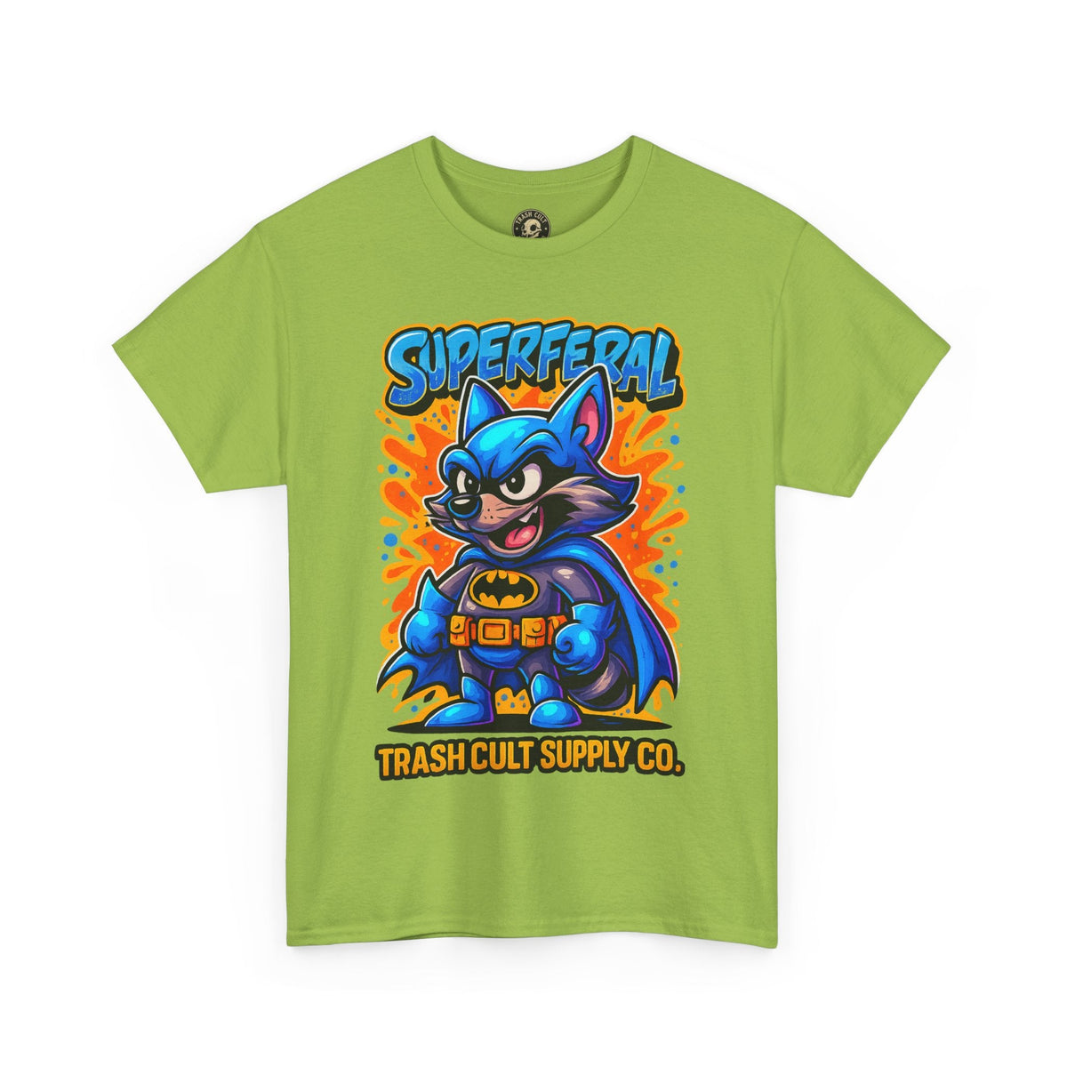 SuperFeral Raccoon Graffiti Shirt – Bold New School Superhero Streetwear | Trash Cult Supply Co