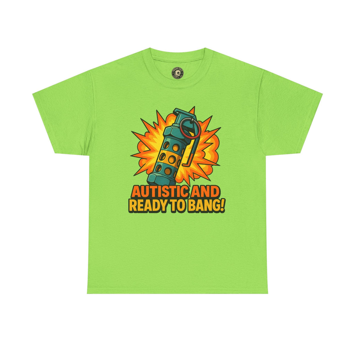 Autistic and Ready to Bang! Unisex Heavy Cotton Tee | Fun Graphic Tee, Autistic Pride, Gift for Autism Awareness, Casual Wear