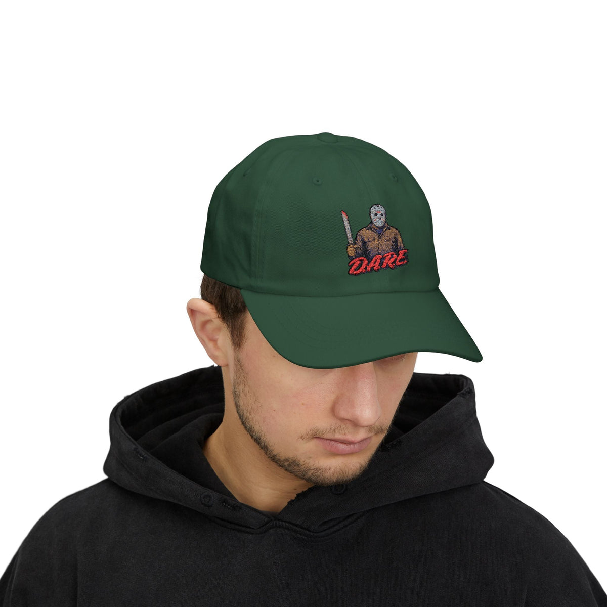 Jason Voorhees D.A.R.E. Parody Dad Hat – 80s Horror Meme Printed Cap
