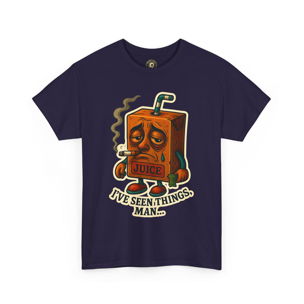 Juice Box Graphic Tee - I've Seen Things Man, Funny T-Shirt, Gift for Friends, Unisex Cotton Tee, Humor Merchandise