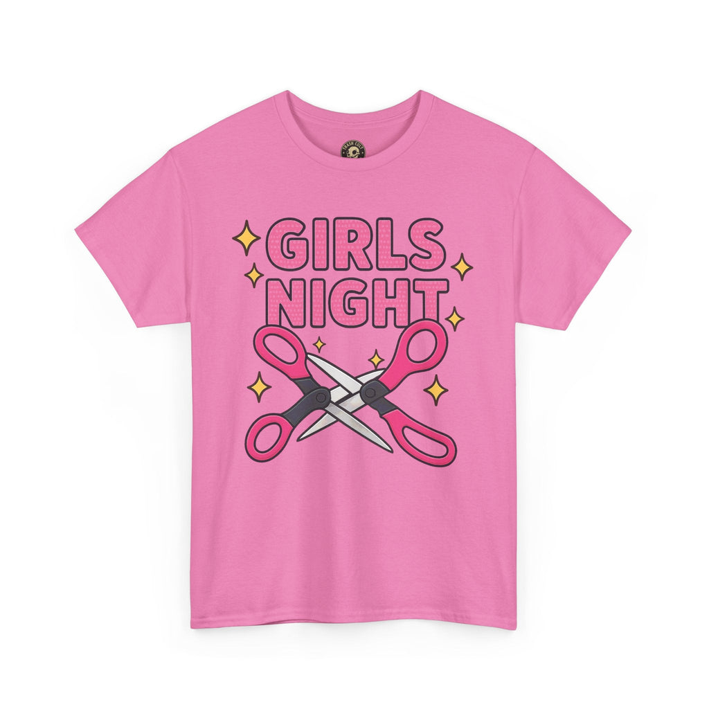 Funny Girls Night Shirt – Lesbian Humor Tee – Pink Scissors Graphic on Gildan 5000