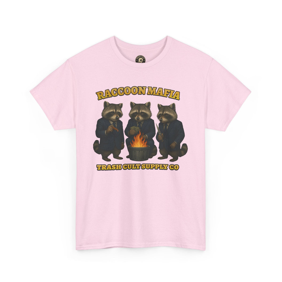 Raccoon Mafia T-Shirt – Realistic Gangster Raccoons in Suits | Trash Cult Supply Co | Gildan 5000