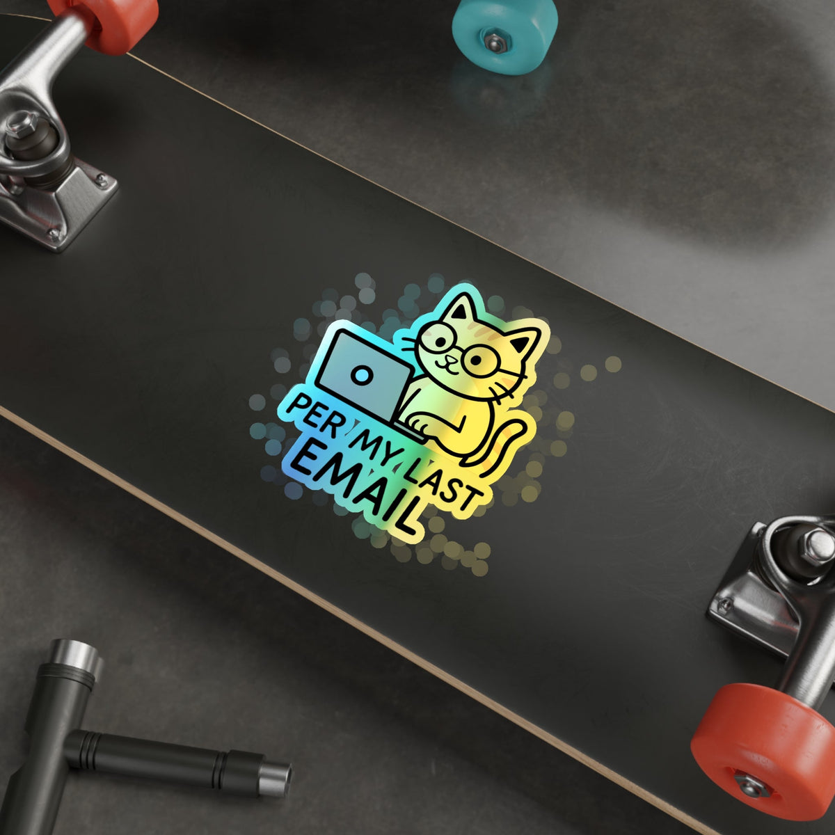 Holographic Cat Stickers, Fun Decals for Laptops, Water Bottles, Skateboards, Cute Gifts for Cat Lovers, Funny Email Stickers