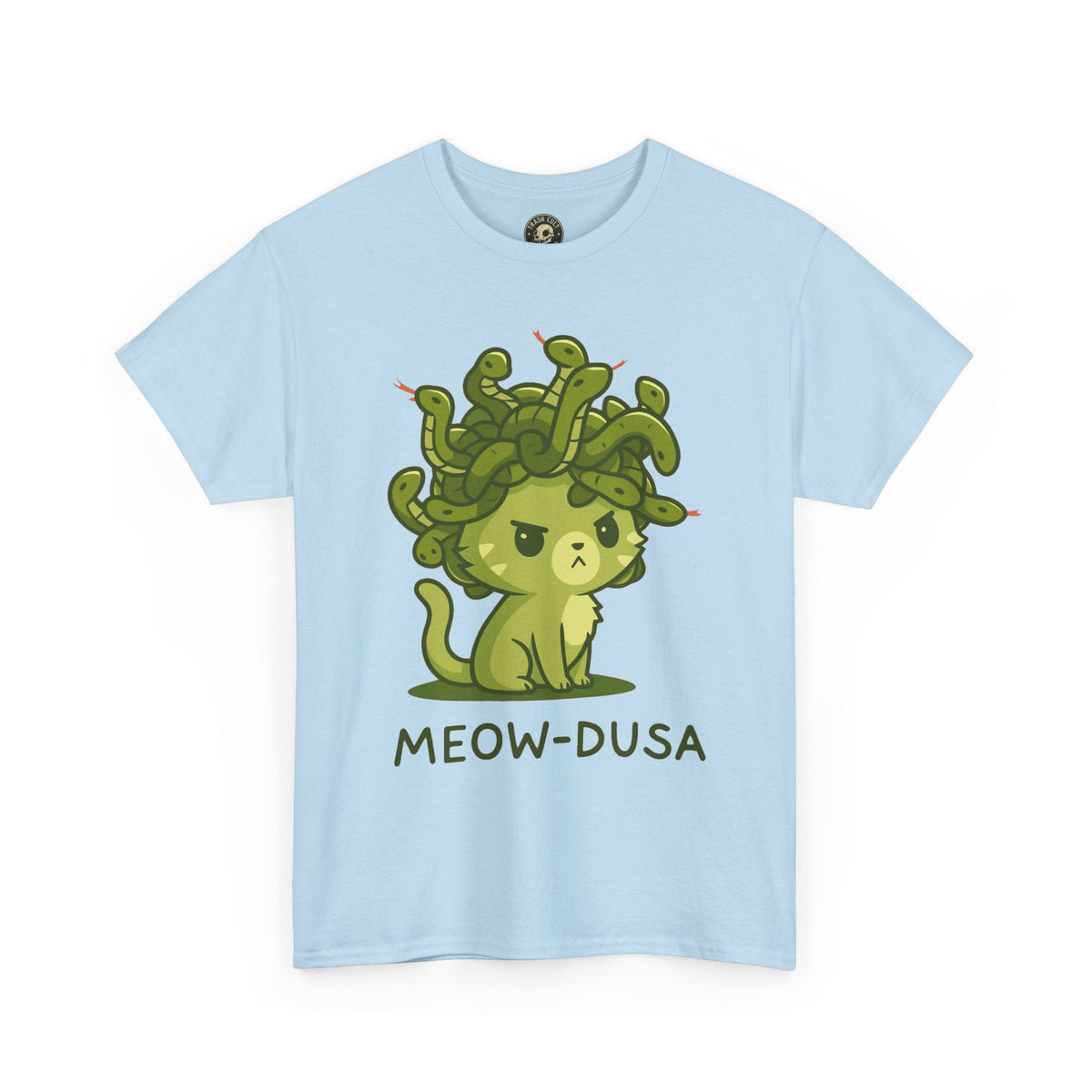 Meow-dusa Funny Cat Medusa T-Shirt – Gildan 5000 Heavy Cotton Tee