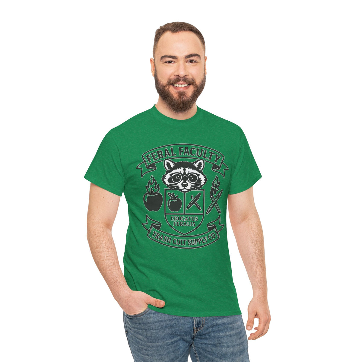Feral Faculty Tee, Fun Teacher Shirt, Animal Lover Gift, Cool Graphic Tee, Casual Everyday Wear, Unisex Cotton T-Shirt