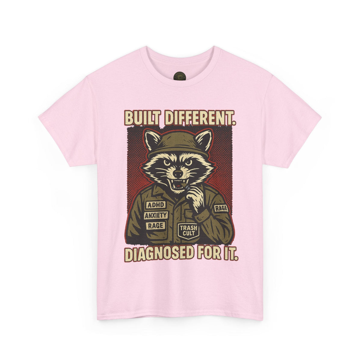 Built Different Diagnosed For It Military Raccoon Shirt – Gildan 5000