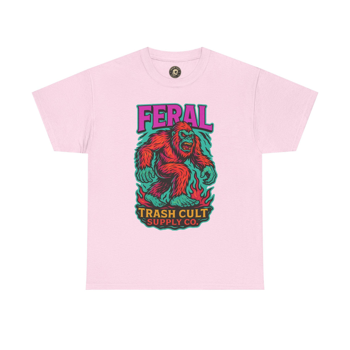 FERAL Bigfoot Shirt – Trashcore Bold Colors | Trash Cult Supply Co | Gildan 5000 Tee