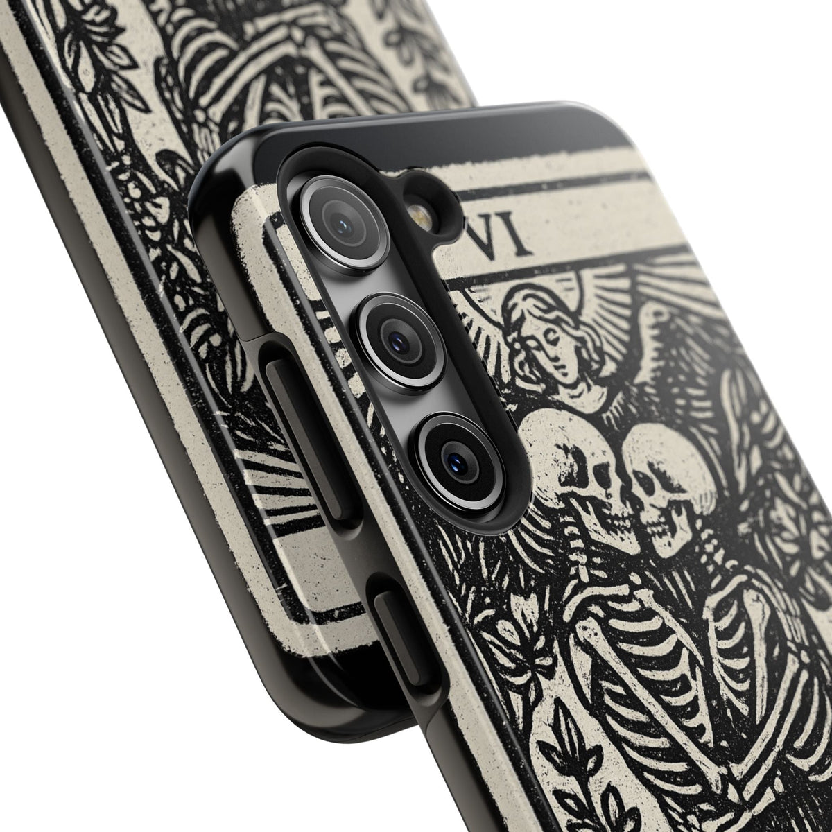 Tough Phone Case with Skeleton Lovers Design, Gothic Phone Cover, Unique Couples Gift, Halloween Accessory, Edgy Tech Design