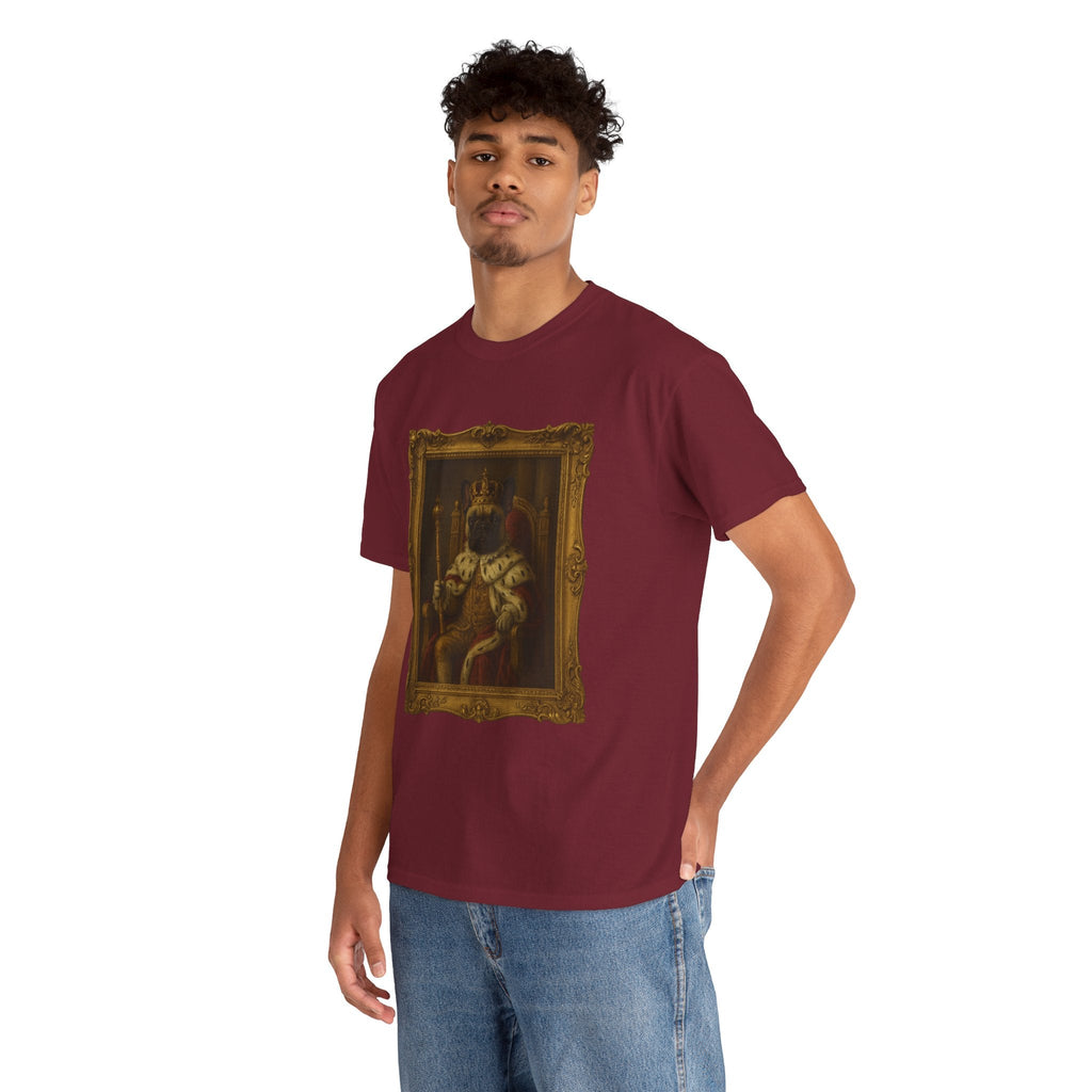 French Bulldog King Baroque Portrait Shirt – Funny Royal Dog Tee – Gildan 5000 Unisex Heavy Cotton