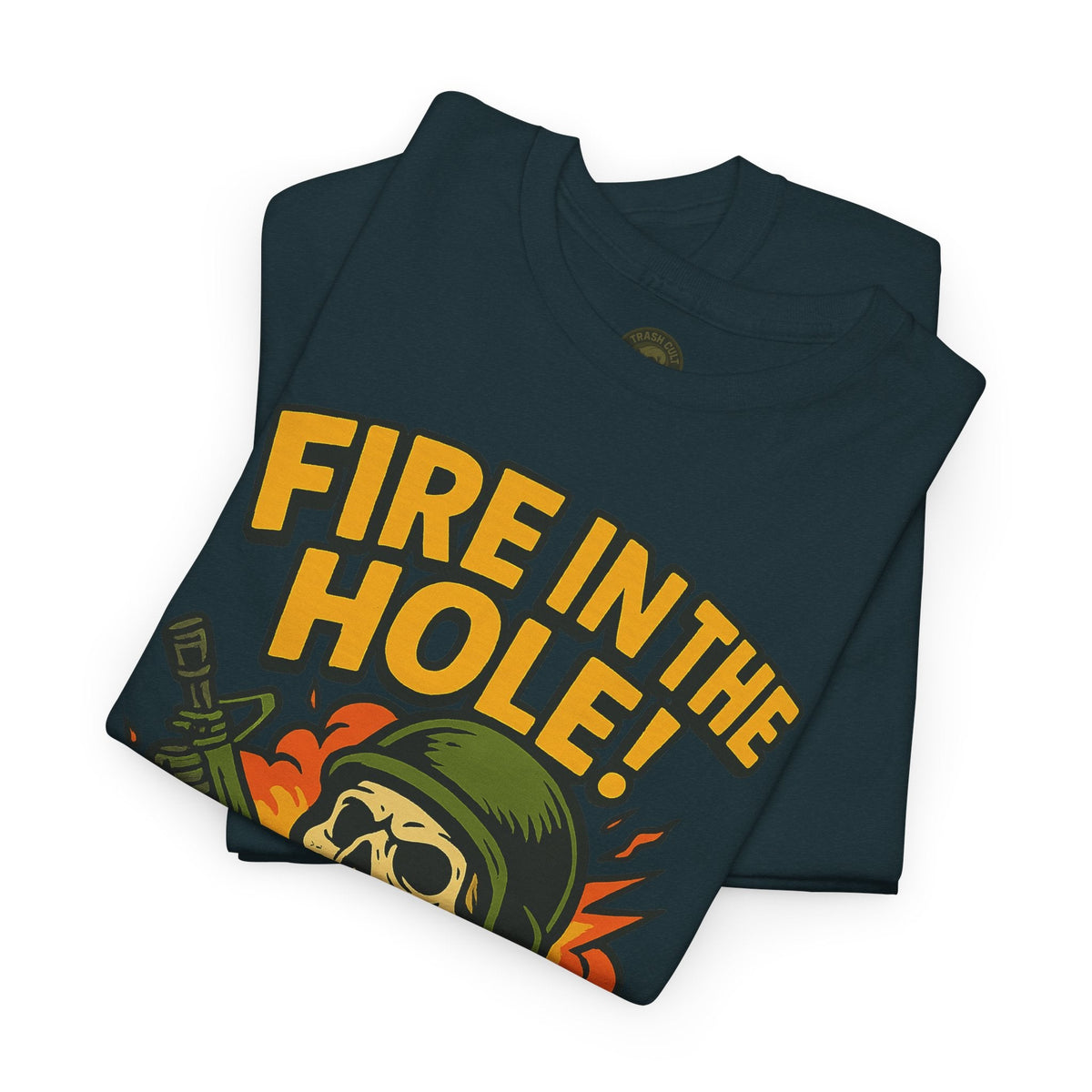 Fire in the Hole! Skeleton Soldier T-Shirt – Trash Cult Supply Co. | Gildan 5000 Combat Graphic Tee
