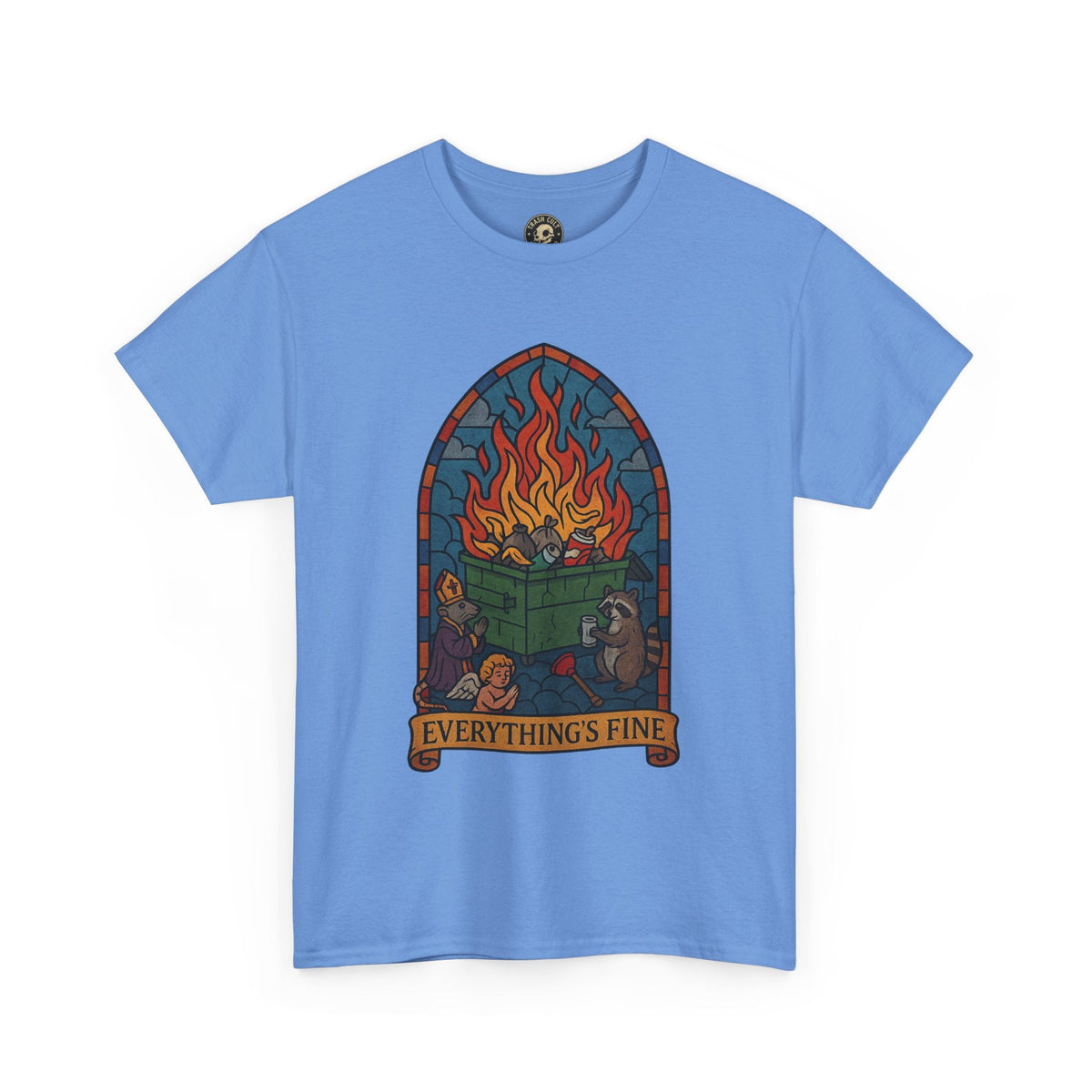 "Everything's Fine" Unisex Heavy Cotton Tee - Casual Wear, Gift for Friends, Home Decor, Everyday Style, Relaxed Fit