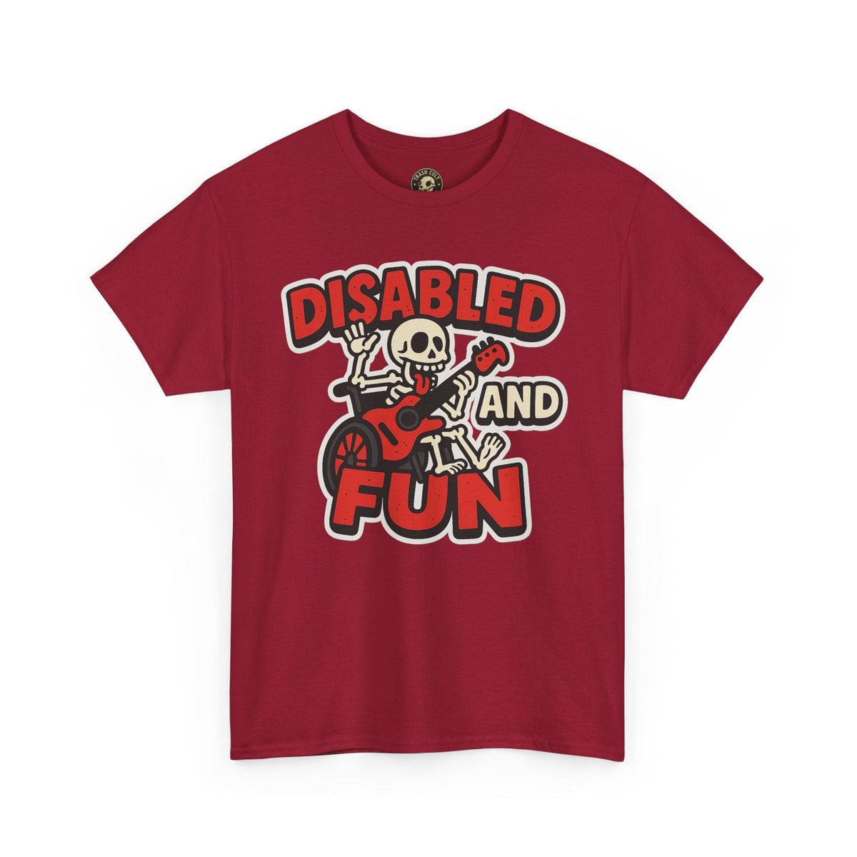 Disabled and Fun Unisex Heavy Cotton Tee, Casual Shirt, Gift for Friends, Music Lovers Gift, Fun T-Shirt, Halloween Wear, Everyday Comfort