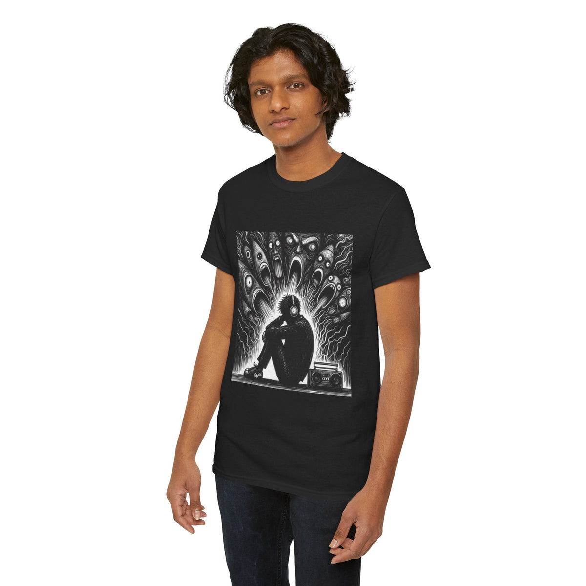 Xian Allen x Trash Cult Shirt – “Turn It Up Louder” | Screaming Chaos Headphones Tee