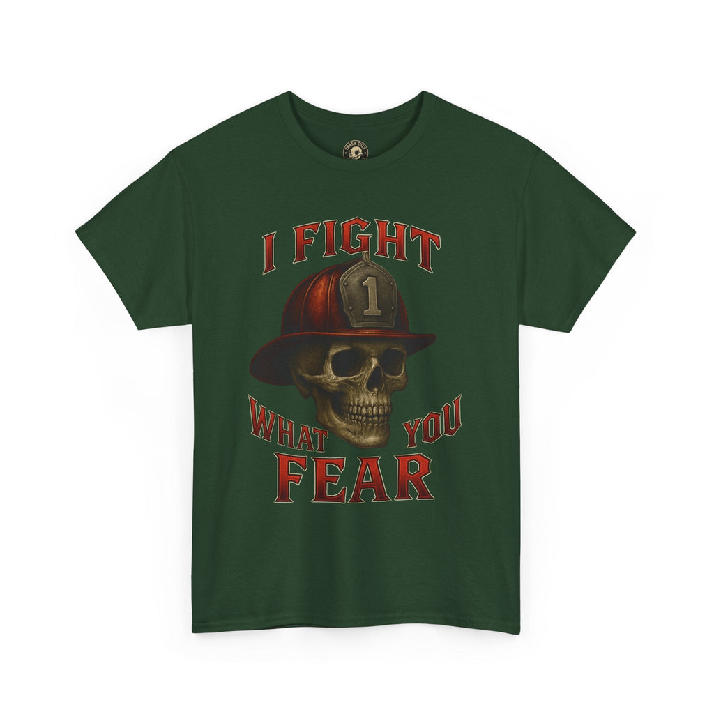 Skull Firefighter Tee - I Fight What You Fear, Casual Shirt, Gift for Firefighters, Halloween Costume, Unisex Apparel