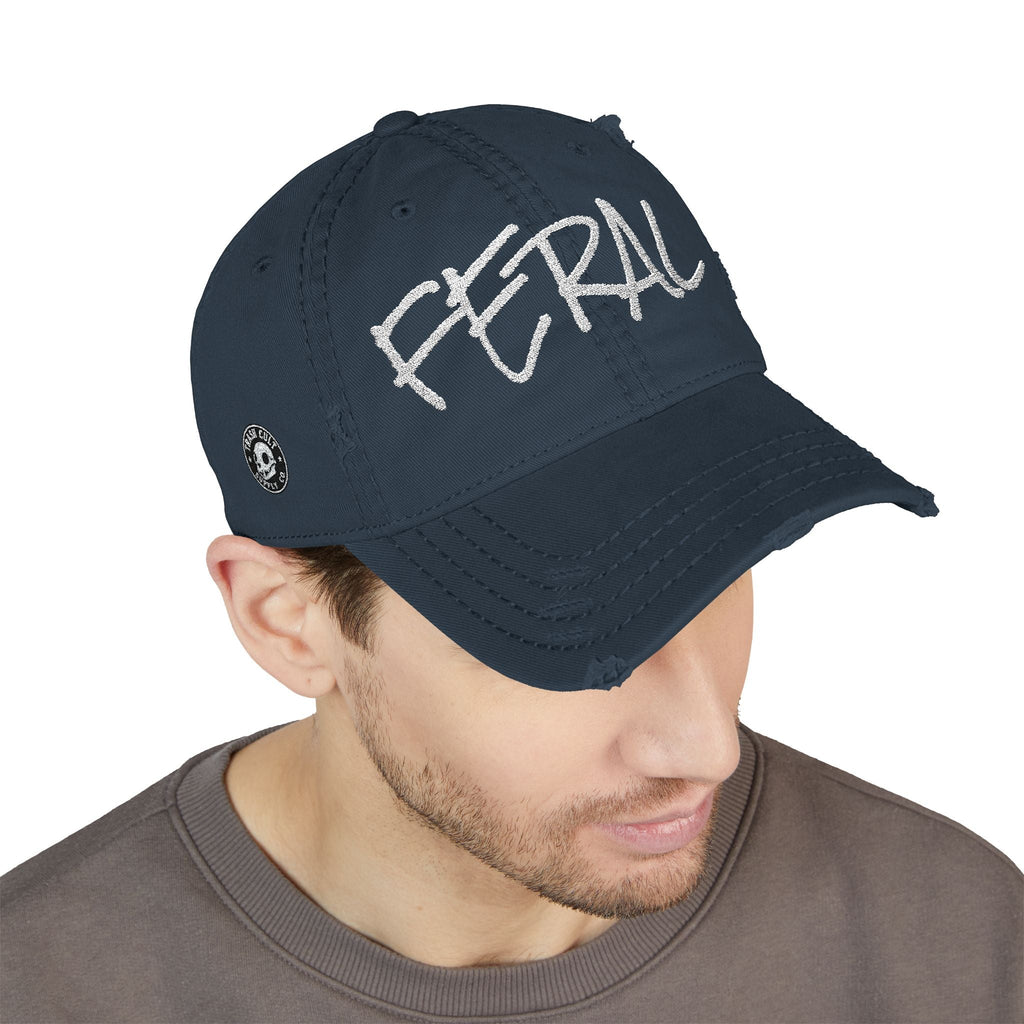 FERAL Distressed Dad Hat – Stay Weird Vintage Cap